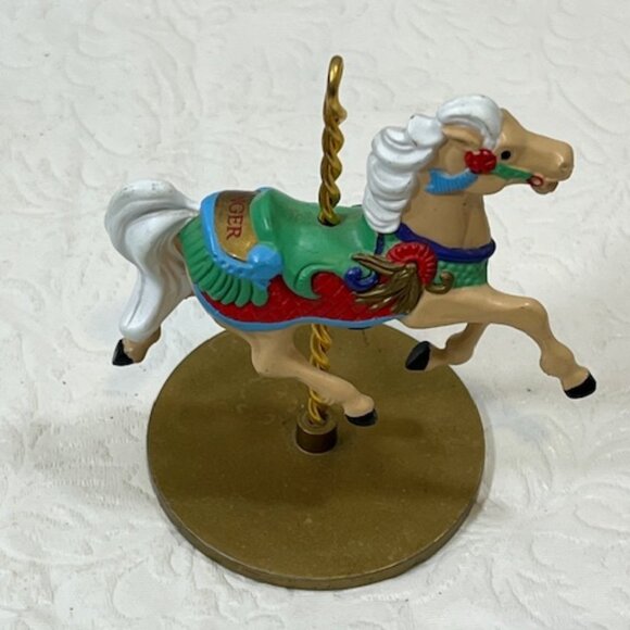 VTG1989 Hallmark Christmas Carousel Horse Ginger Number 4 Ornament/Table Decor - Picture 3 of 8